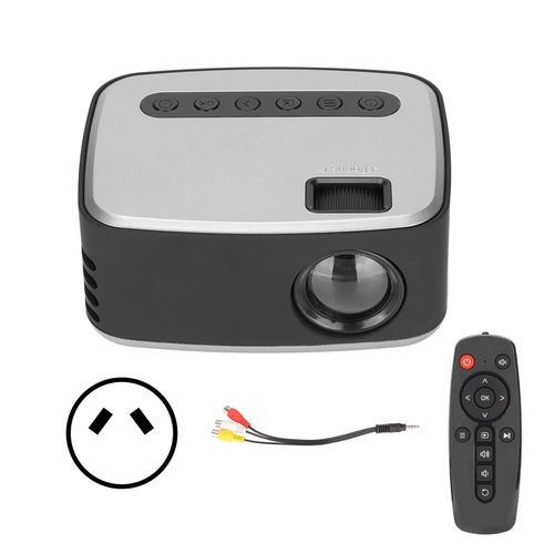 Projecteur Argent Noir Portable Full HD 1080P Mini projecteur de film vidéo pour cinéma maison Films en plein air 100-240V Prise AU 100-240V