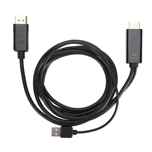 Interface multimédia HD vers adaptateur DisplayPort Interface multimédia professionnelle Plug and Play 4K HD vers câble DisplayPort 5,9 pieds