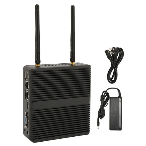 Mini PC CPU J4125 DDR4 8G PC industriel sans ventilateur avec deux ports LAN Gigabit anti-poussière pour Windows 7 10 Mini PC 100-240V 128G prise AU