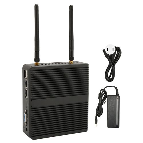 Mini PC CPU J4125 DDR4 8G PC industriel sans ventilateur avec deux ports LAN Gigabit anti-poussière pour Windows 7 10 Mini PC 100-240V 512G prise américaine