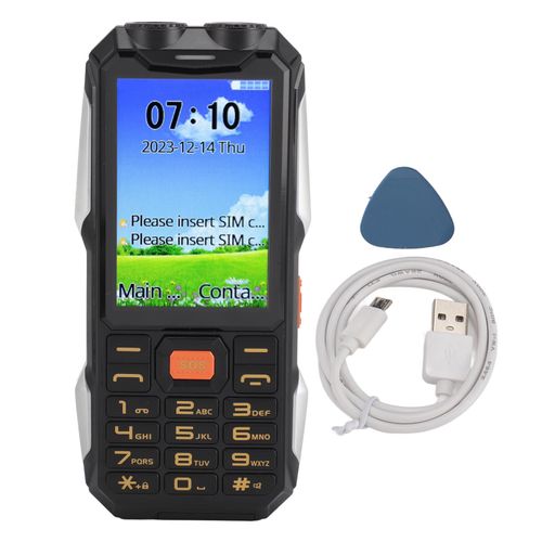 TéLéPhone Portable 4g Lte Pour Personnes âGéEs, éCran Hd De 4,0 Pouces, Gros Bouton, Diffusion Vocale, Batterie 18 000 Mah, Double Carte, Double Veille, TéLéPhone Portable Senior, Noir