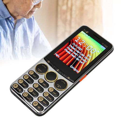 T 758 Gsm TéLéPhone Portable DéBloqué éCran 2,8 Pouces Batterie 3200 Mah Gros Bouton TéLéPhone Portable Haut Volume Pour Personnes âGéEs 100-240 V Noir Prise Ue
