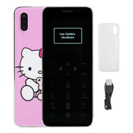 Téléphone portable à commande tactile, 32 Mo + 32 Mo, double carte, double veille (motif chat rose)