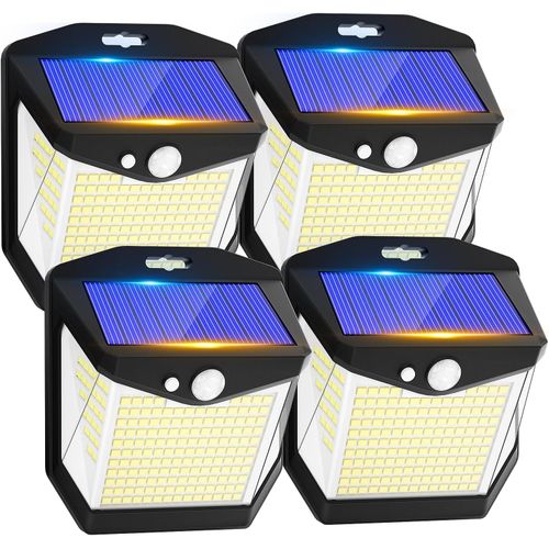 Lampe Solaire Exterieur Détecteur Mouvement - 248 Led Lumiere Solaire Exterieur Ip65 Etanche Éclairage 270° Sécurité Sans Fil Lampe Mural Applique Exterieur Pour Jardin Lot De 4