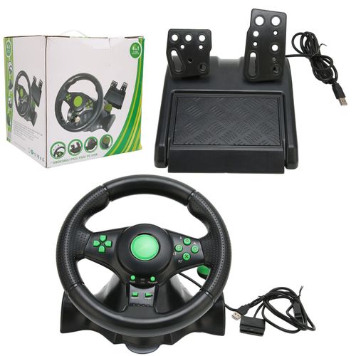 Volant De Jeu De Volant De Course Pc Volant De Course De Voiture à 180 DegréS Avec PéDale Pour Jeu De Course