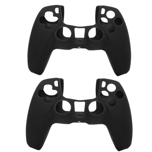 2 PièCes Couvercle De Boitier En Silicone Pour Manette De Jeu Ps5 Anti-PoussièRe ContrôLeur De Jeu Housse De Protection De La Peau Noir