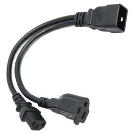 CâBle D'alimentation Iec320 C20 à Iec320 C13 5 15r, 1 EntréE 2 Sorties, CâBle SéParateur En Y Pour Moniteur, Pc De Bureau, Imprimante, Scanner