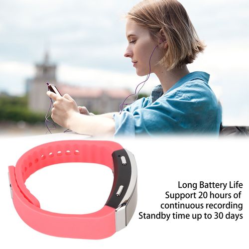 Enregistreur Montre Hd RéDuction Du Bruit Lecteur De Musique Activé Par La Voix Enregistreur Sonore Bracelet Pour RéUnion Entretien Rose 8gb
