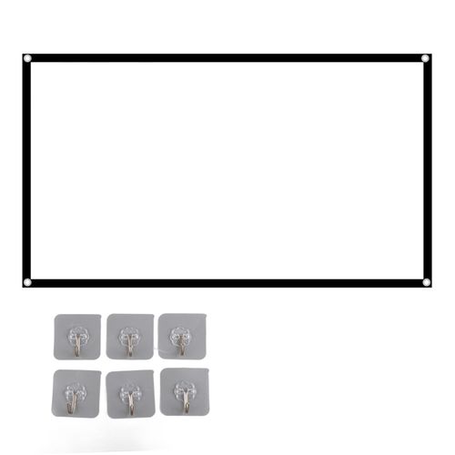 Écran de projecteur HD Portable 16:9, rideau de Projection pliable en Polyester pour la maison et le bureau, 70 pouces