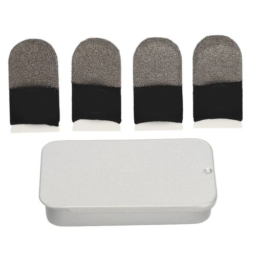 Manchons De Jeu AntidéRapants Et Anti-Transpiration, 4 PièCes, ProtèGe-Doigts De Jeu Mobile Avec BoîTe En Fer Pour Tous Les Appareils à éCran Tactile