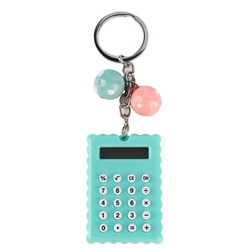 Mini calculatrice de porte-clés Portable de Style biscuits mignons, calculatrice de poche couleur bonbon (vert)