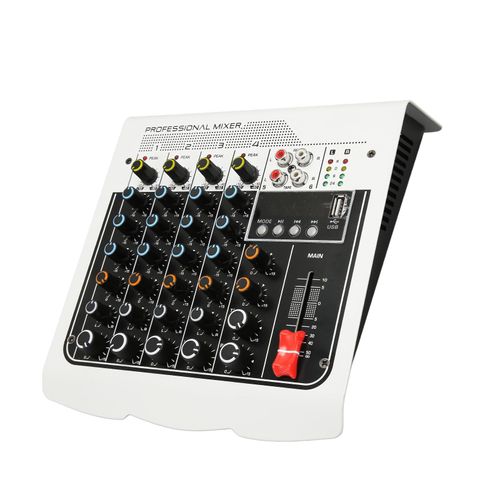 Carte Son De Mixage Professionnelle 4 Canaux Bluetooth Usb Rca Processeur Dps IntéGré Mini Mixeur De Son Avec Affichage NuméRique Prise Us 100-240 V
