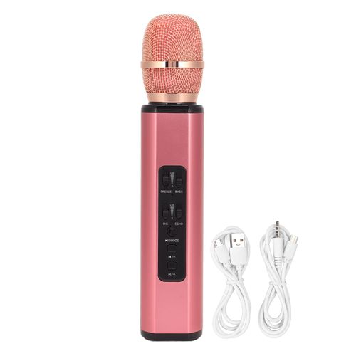 Microphone Bluetooth Sans Fil K6, Haut-Parleur Portable, Machine Pour Pc, Smartphones, Rose