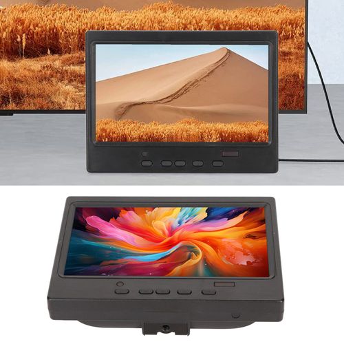Moniteur Portable 7 Pouces 1024 X 600 Prend En Charge L'interface MultiméDia Hd éCran Portable Vga Av Avec Prise En Charge Pour Pc Support En Fer 100-240 V Prise Au