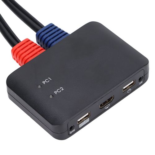 AY86 commutateur KVM USB 2 ports 4k à 60Hz répartiteur de commutateur KVM pour 2 ordinateurs clavier et souris partagés et 1 moniteur Dp