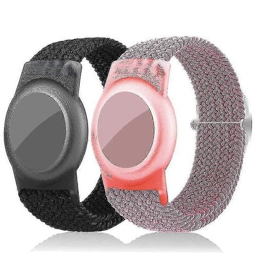 2pack Kids Wristband Pour, Avec Bracelet Tressé Élastique Réglable, Pour Enfant Aîné Tout-Petit (Rose + Bl