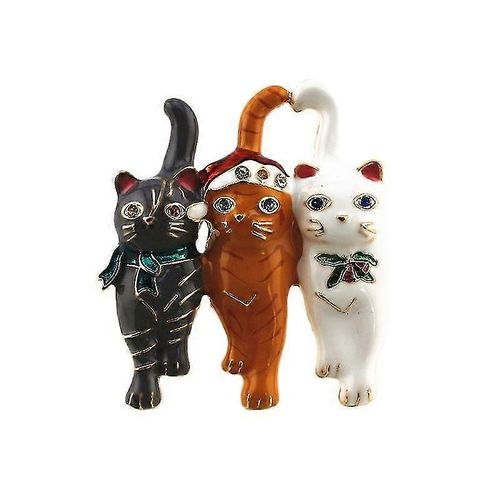 Nouveau Trois Broches De Chat De Noël Mignon Vivid Animal Pin Mode Femmes Et Hommes Party Bijoux Enfants Cadeau