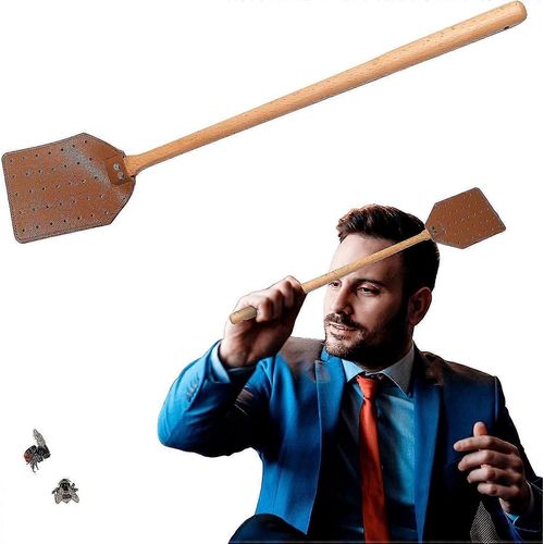 Tapette à mouches, outil de tapette à mouches en cuir pour le travail du bois peu encombrant, tapette à mouches domestique portable intérieure et extérieure