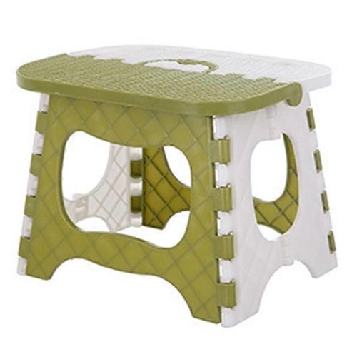 Tabouret Pliant En Plastique Chaise D¿Épaississement Portable Enfants Tabouret De Salle À Manger Pratique-Vert + Blanc