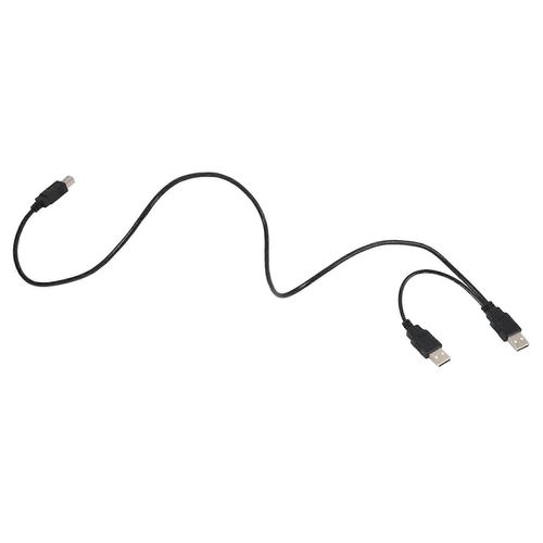 Double câble USB 2.0 mâle vers standard B mâle Y 80cm pour imprimante et scanner et disque dur externe