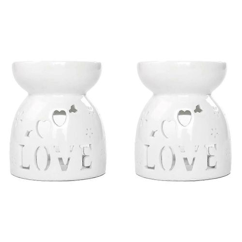 2X Diffuseur En Céramique Brûleur De Bougie Céramique Brûlant Huiles Essentielles Diffuseurs Aromatique Lampe - Amour