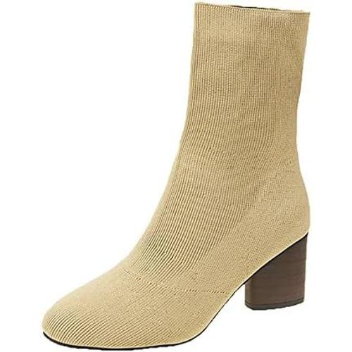 Bottines chaussettes talon online carré