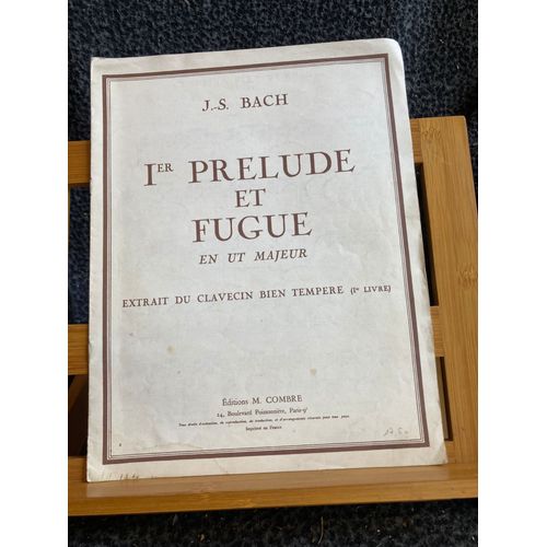 Jean-Sébastien Bach 1er Prélude Et Fugue Du Clavier Tempéré Partition Ed. Combre