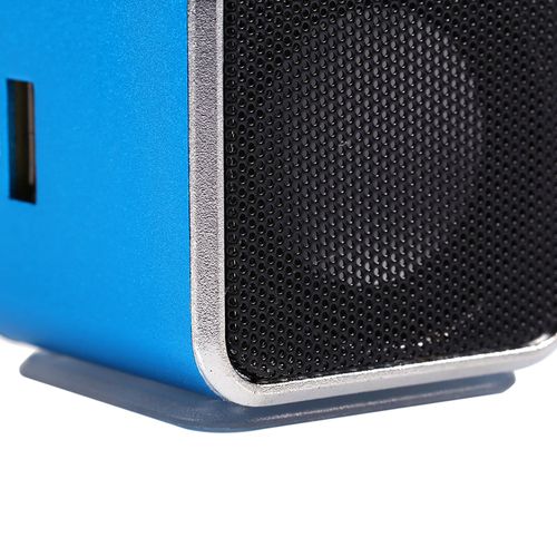 Mini Haut-Parleur Lecteur De Musique Portable Radio Fm Pc Mode Support Carte Tf Et Disque U Bleu