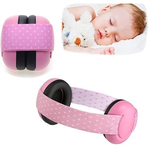 Bébés Protection Auditive Réglable Et Confortable Casque Anti-Bruit Pour 0-3 Ans - Prévient Les Dommages Auditifs - Rose