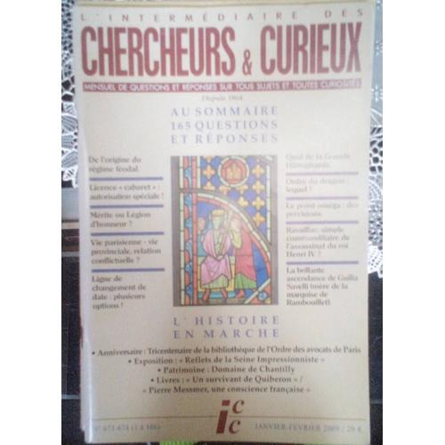 Revue L Intermédiaire Des Chercheurs Et Curieux Numéro 673-674 Janvier Février 2009