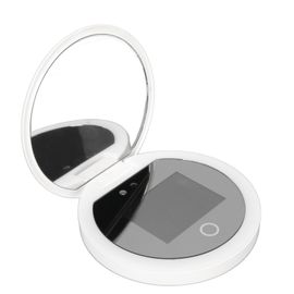 CaméRa De Test De Protection Solaire Miroir Uv Avec LumièRe Grossissement 2x Maquillage De Voyage 3,5 Pouces Taille De Poche L 