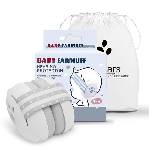 Casque Anti Bruit Bébé,Protection Auditive Pour Bébés Et Tout-Petits Jusqu'à 36 Mois - Améliore Le Sommeil Pendant Les Déplacements - Réglable Et Confortable - Blanc