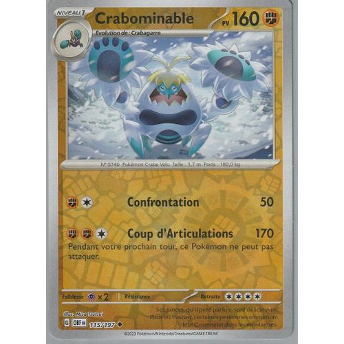 Carte Pokémon - Crabominable - 115/197 - Reverse - Ev3 Flammes Obsidiennes
