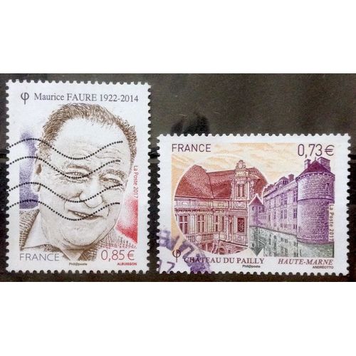 Maurice Faure 0,85€ (Joli N° 5134) + Château Du Pailly 0,73€ (Joli N° 5120) Obl - France Année 2017 - Brn83 - N32059