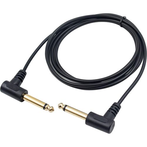 Câble De Guitare, 6,35 Mm, Coudé À 90 Degrés Mâle Vers Mâle Pour Guitare Électrique, Basse, Ampli, Clavier, Table De Mixage 1,5 M