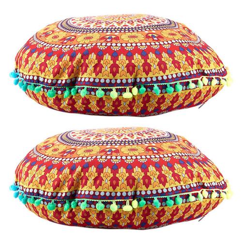 2x Indian Mandala Floor Pillows Coussins Ronds Coussins Boh¿¿Miens Cover Cover Case 13