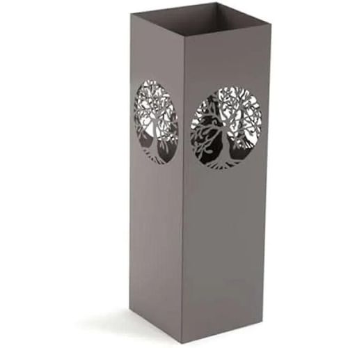 Porte-Parapluie - Versa - Arbre de Vie - Métal Gris - 16,5 x 16,5 x 50,5 cm - Design Contemporain