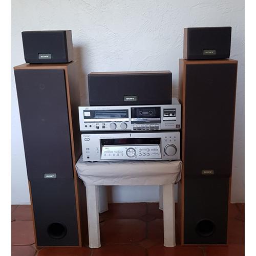 AMPLI SONY STR-DE475 + 5 ENCEINTES SONY + CASSETTE JVC KD-V50E