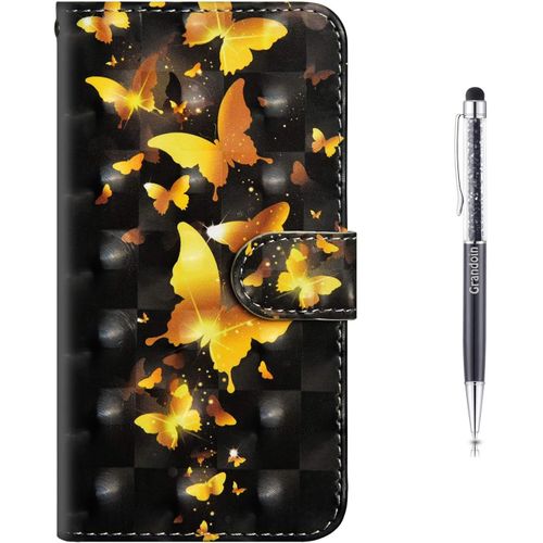 Coque Iphone Xs Max,Tui De Protection Housse En Pu Cuir Avec Tpu Silicone Portefeuille Tui Rabat Fente De Carte Flip Cover Fermeture Magntique Pour Apple Iphone Xs Max 6.5"" (Papillon 1)