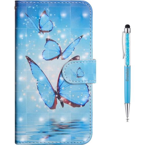 Coque Iphone Xs Max,Tui De Protection Housse En Pu Cuir Avec Tpu Silicone Portefeuille Tui Rabat Fente De Carte Flip Cover Fermeture Magntique Pour Apple Iphone Xs Max 6.5"" (Papillon 2)