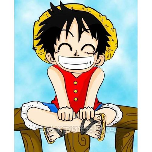 Kit Diy Tableau Diamant 5d Autocollants Diamant Faits Main One Piece Luffy Peinture Faite Main - Décoration Murale Moderne, Cadeau Créatif Anti-Stress Pour Adultes