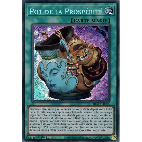 Yu Gi Oh ! Pot De La Prospérité ( Blvo-Fr065 ) Secret Rare En Français
