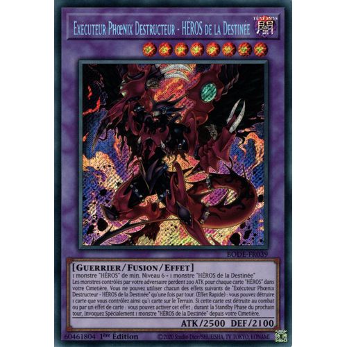 Yu Gi Oh ! Exécuteur Ph?Nix Destructeur - Héros De La Destinée ( Bode-Fr039 ) Secret Rare