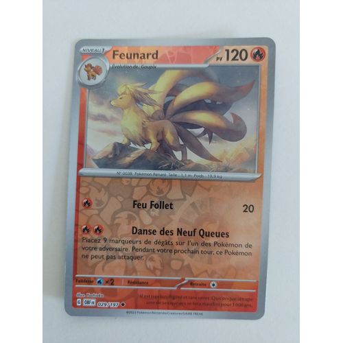 Carte Pokémon Feunard 029/197 Reverse Flammes Obsidiennes