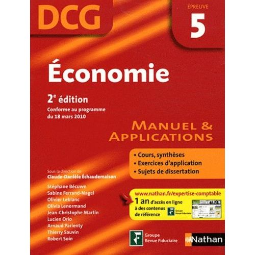 Economie Dcg Épreuve 5 - Manuel Et Applications