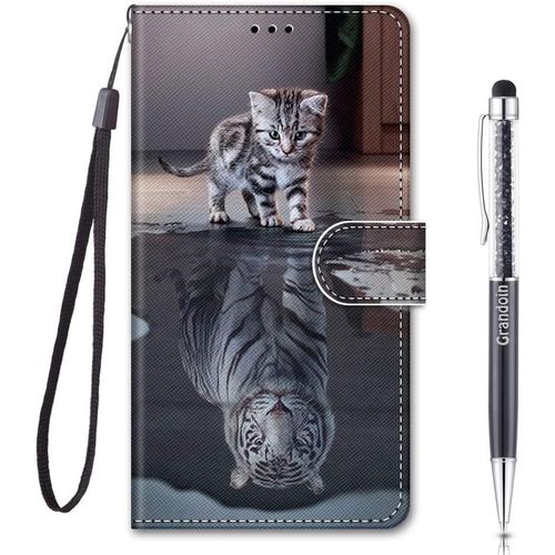 Coque Pour Sony Xperia 5 Iv, Housse Etui Portefeuille Sony Xperia 5 Iv, Mode Cratif Effet Bookstyle Tui De Protection Housse En Pu Cuir Avec Tpu Silicone Souple Phone Case (Chat Tigre)