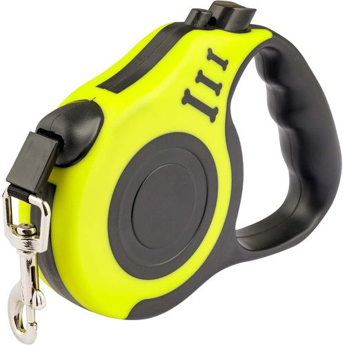 Laisse Pour Chien Rétractable 5 Mètres Avec Poignée Confortable Laisse Flexible Pour Petit Moyenne Gros Chiens Laisse Enrouleur Pour La Promenade Et Le Dressage Jaune