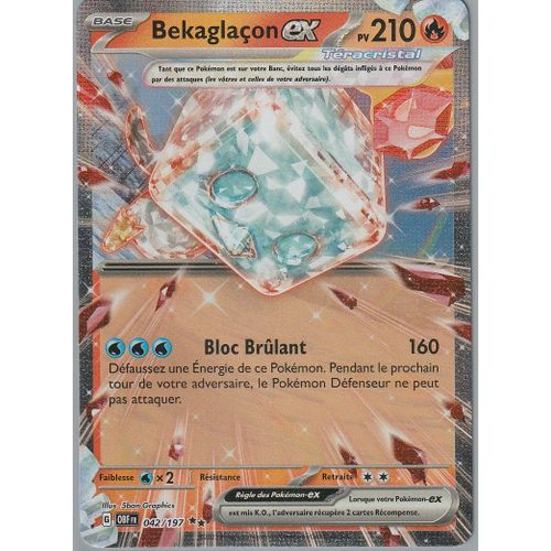Carte Pokémon - Bekaglaçon Ex - 042/197 - Ultra-Rare - Ev3 Flammes Obsidiennes