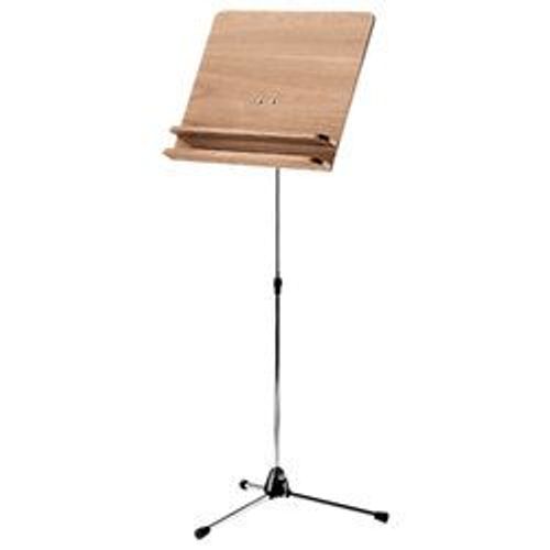 K&m 11831 - Pupitre D'orchestre Chromé Plateau Bois Deux Tablettes
