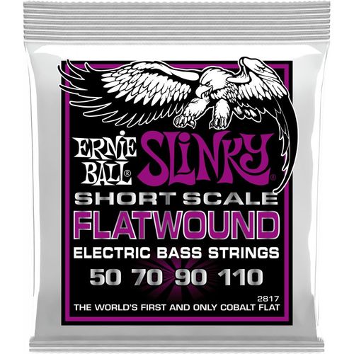 Ernie Ball 2817 - Cordes Filet Plat Power Slinky Flatwound Short Scale 55-110